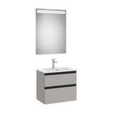 Compact Bathroom Set with Centered Washbasin Matte Grey 60 cm The Gap Collection Roca