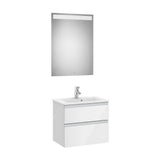 Conjunto de baño compacto de 60 cm con lavabo central color blanco brillo Pack The Gap Roca