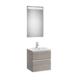 Conjunto de baño compacto de 50 cm con lavabo central color roble Pack The Gap Roca