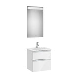 Conjunto de baño compacto de 50 cm con lavabo central color blanco brillo Pack The Gap Roca