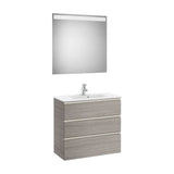 Conjunto de Baño Compacto con Lavabo Central de 80 cm Colección The Gap Roble Roca