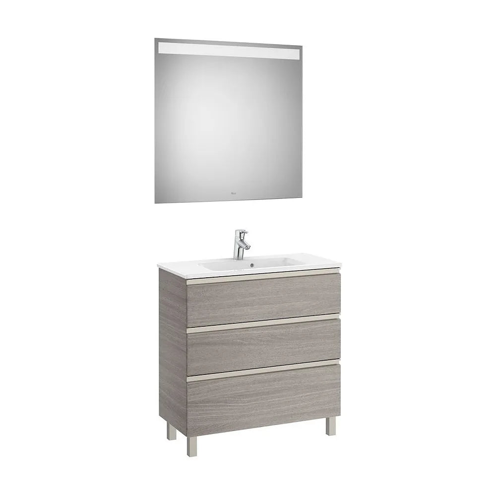 Conjunto de Baño Compacto con Lavabo Central de 80 cm Colección The Gap Roble Roca - Vista 2