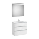 Ensemble de Salle de Bains Compact Avec Bac Central de Couleur Blanc Brillant de 80 cm Colección The Gap Roca