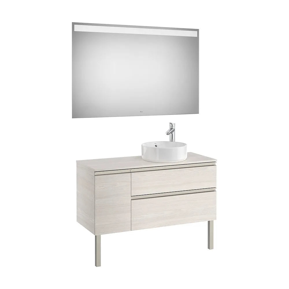 Mueble de Baño con Lavabo con Espejo Led de 110 cm Colección The Gap Fresno Roca - Vista 2