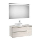 Móvel para Casa de Banho Com Lavatório E Espelho Led Acabamento de 110 cm Colección The Gap Fresno Roca