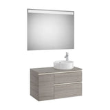 Bathroom Vanity Unit with Basin con Espejo Led de 90 cm Colección The Gap Roble Roca