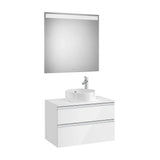 Bathroom Vanity Unit with Basin con Espejo Led de 80 cm Colección The Gap Gloss White Roca