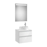 Bathroom Vanity Unit with Basin con Espejo Led de 60 cm Colección The Gap Gloss White Roca