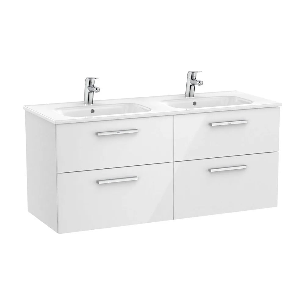 Mueble de Baño con Lavabo Doble Victoria de 119 cm Colección Unik Blanco Brillo Roca - Vista 1