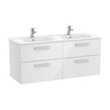 Bathroom Vanity Unit with Double Basin Victoria 119cm Unik Collection Gloss White Roca