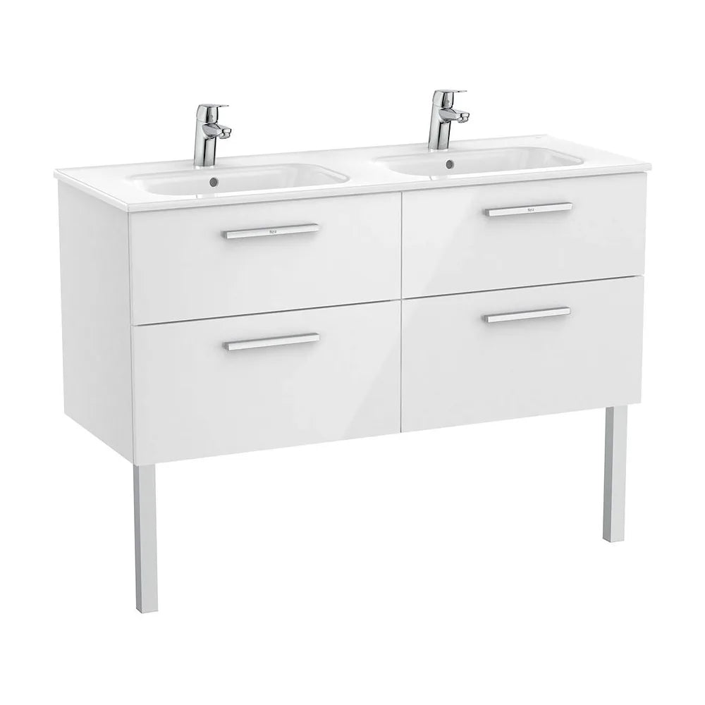Mueble de Baño con Lavabo Doble Victoria de 119 cm Colección Unik Blanco Brillo Roca - Vista 2