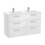 Móvel para Casa de Banho Com Lavatório Duplo Cor Branco Brilhante Family Victoria Unik 119 cm Roca