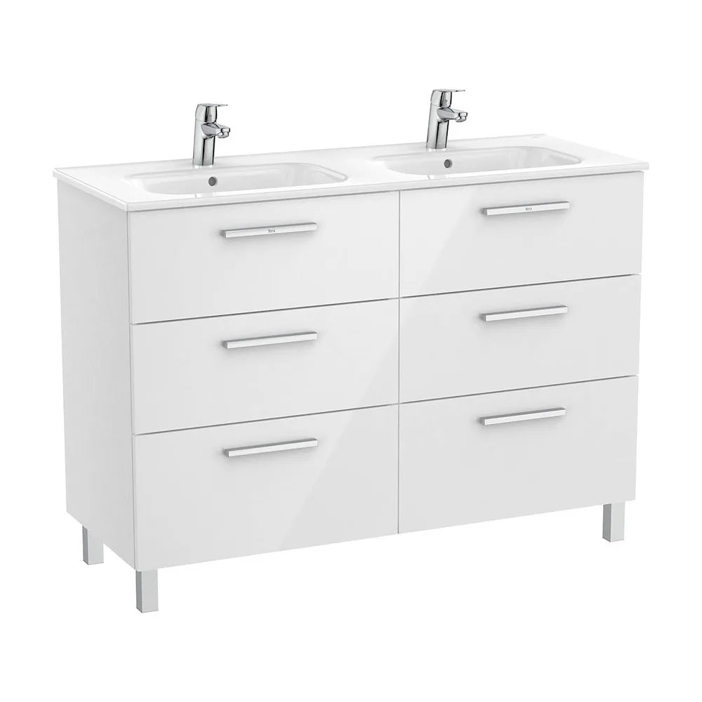 Mueble de Baño con Lavabo Doble Family Victoria de 119 cm Colección Unik Blanco Brillo Roca - Vista 2