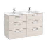 Bathroom Cabinet with Double Washbasin Family Victoria 119 cm Unik Collection Ash Roca
