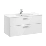 Mueble de baño de 100 cm con lavabo central color blanco brillo Unik Victoria Roca