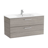 Meuble de Salle de Bains Avec Bac Central Couleur Chêne Victoria Unik 100 cm Roca