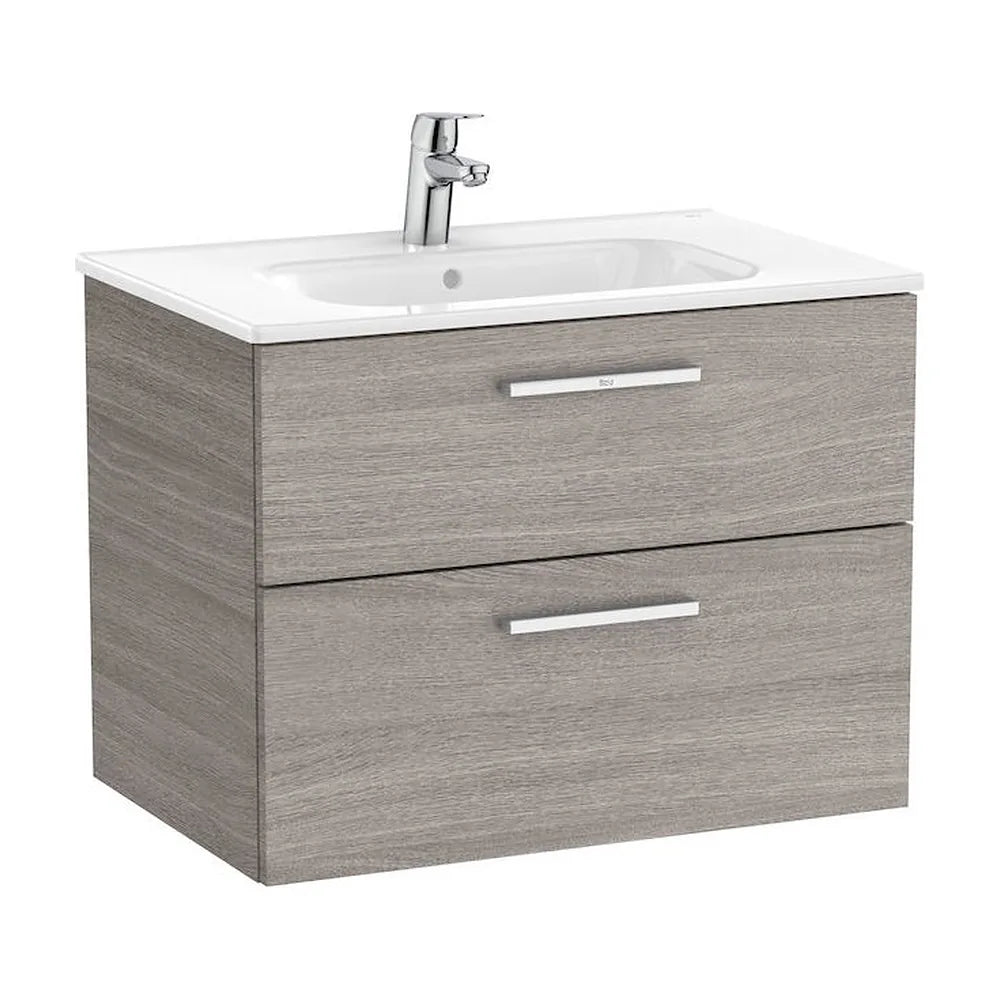 Mueble de baño de 70 cm de ancho con lavabo central color roble Unik Victoria Roca - Vista 1