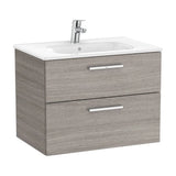 Mueble de baño de 70 cm de ancho con lavabo central color roble Unik Victoria Roca