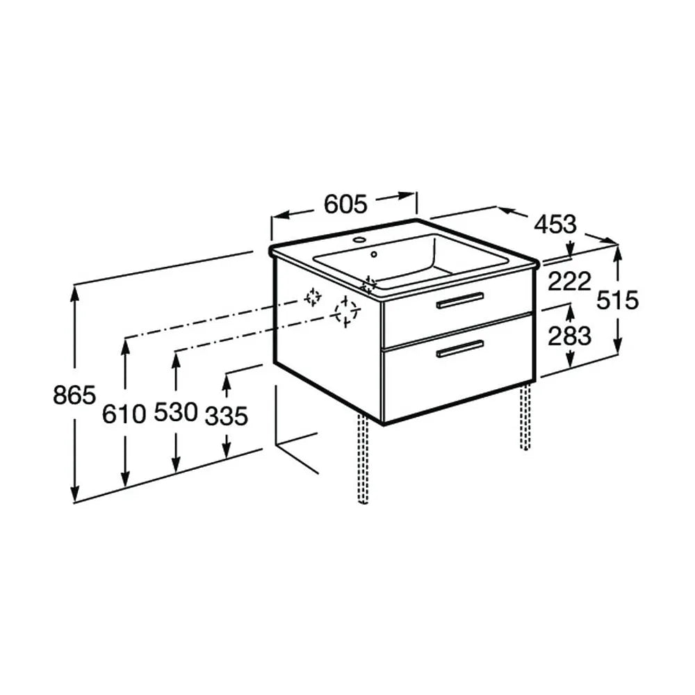 Mueble de Baño con Lavabo Central Victoria de 60 cm Colección Unik Roble Roca - Vista 2