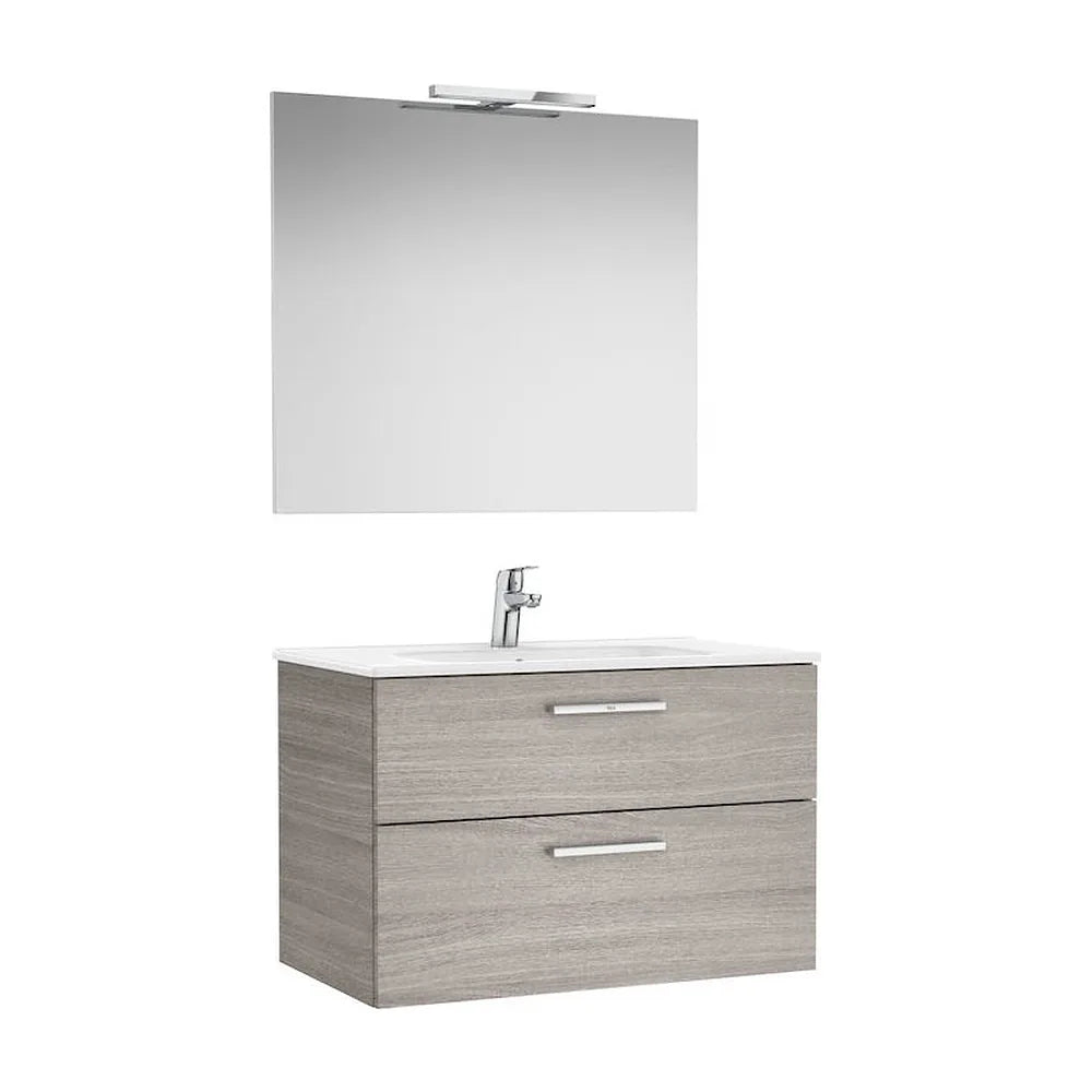 Conjunto de baño suspendido de 80 cm con un acabado en color roble Pack Victoria Roca - Vista 1