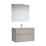 Conjunto de baño suspendido de 80 cm con un acabado en color roble Pack Victoria Roca