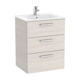 Bathroom Cabinet with Family Victoria Washbasin 60 cm Unik Collection Ash Roca