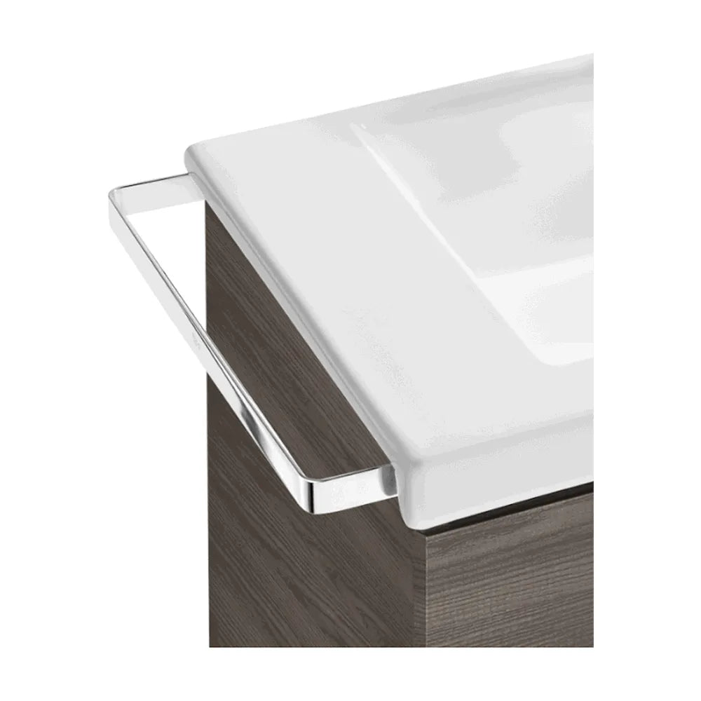 Mueble de baño con lavabo izquierdo 90 cm de ancho en color Blanco Fresno Unik Prisma Roca - Vista 4