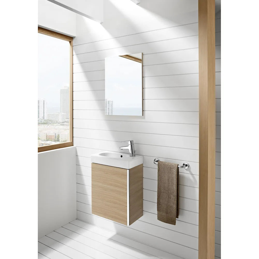 Mueble de baño con lavabo suspendido de 45 cm de ancho en color Roble Texturizado Unik Mini Roca - Vista 2