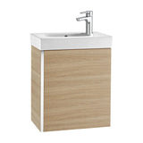 Meuble de salle de bains avec plan vasque suspendu de 45 cm chêne texturé Unik Mini Roca