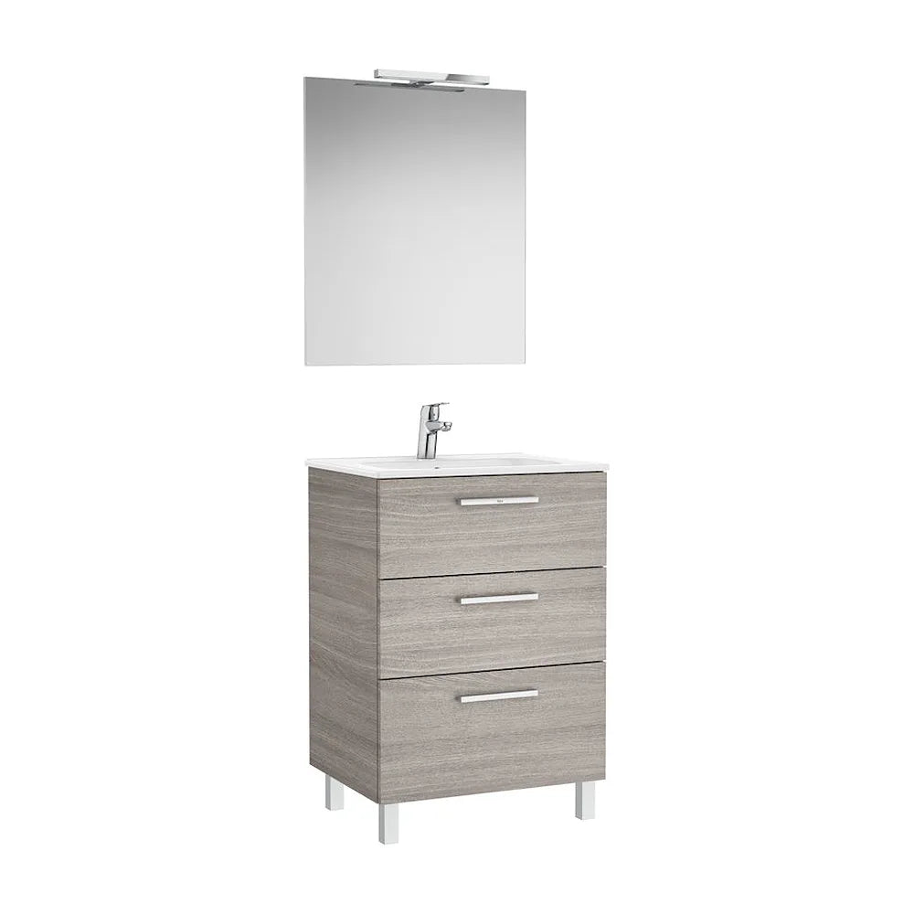 Conjunto de baño de 60 cm con un acabado en color roble city texturizado Pack Family Victoria Roca - Vista 5