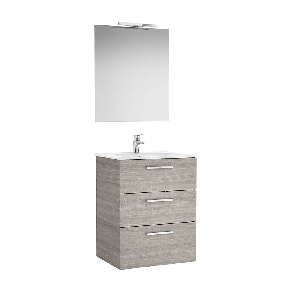 Conjunto de baño de 60 cm con un acabado en color roble city texturizado Pack Family Victoria Roca - Vista 1