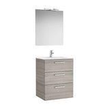 Conjunto de baño de 60 cm con un acabado en color roble city texturizado Pack Family Victoria Roca