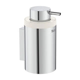 Dosificador de pared de baño de metal con un acabado en color cromado Hotels Round Roca