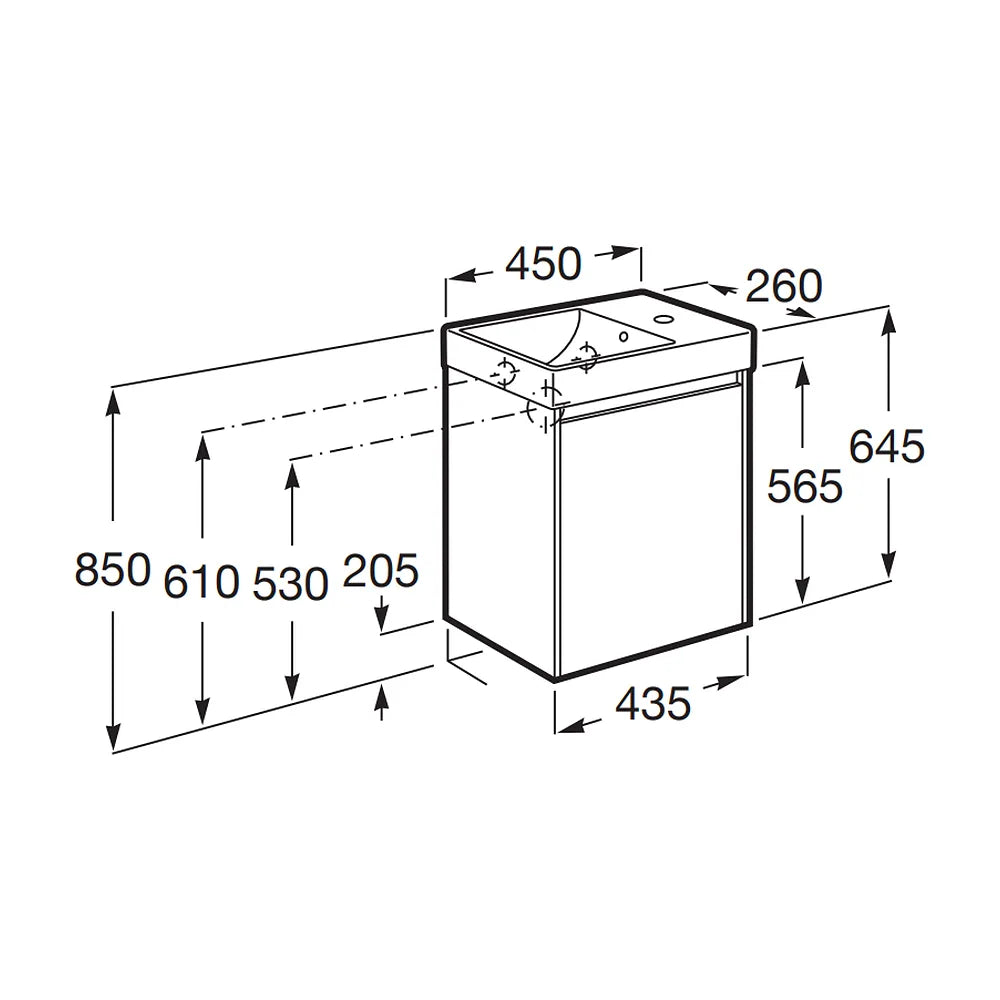 Mueble de Baño con Lavabo en Claro Ella Ona de 45 cm Colección Unik Roble Roca - Vista 2