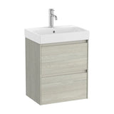 Bathroom Vanity Unit with Basin and 2 Drawers en Claro Ella Ona de 50 cm Colección Unik Roble Roca