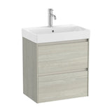 Bathroom Vanity Unit with Basin and 2 Drawers en Claro Ella Ona de 55 cm Colección Unik Roble Roca