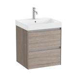 Mueble de Baño con Lavabo y 2 Cajones Olmo Oscuro Ella Ona de 55 cm Colección Unik Roca