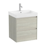 Bathroom Cabinet with Washbasin and 2 Drawers Light Ella Ona 55 cm Unik Collection Oak Roca