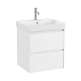 Bathroom Vanity Unit with Basin and 2 Drawers Ella Ona de 60 cm Colección Unik White Mate Roca