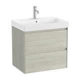 Meuble de salle de bains avec plan vasque de 65 cm et 2 tiroirs couleur chêne clair Unik Ella Ona Roca