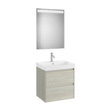 Bathroom Set with Mirror and Washbasin Light Ella Ona 60 cm Unik Collection Oak Roca