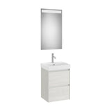 Conjunto de baño con espejo y mueble de 65 cm en acabado roble claro Unik Ella Ona Roca