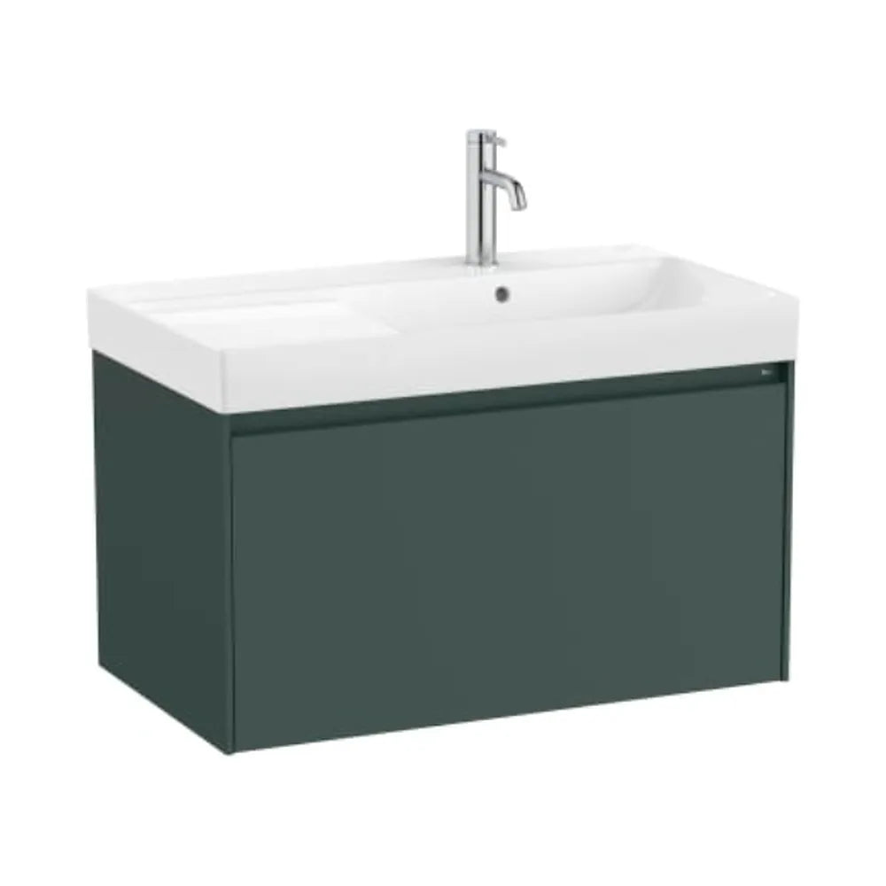 Mueble de Baño con Lavabo a la Derecha y 1 Cajón Verde Montaña Ona de 80 cm Colección Unik Roca - Vista 1