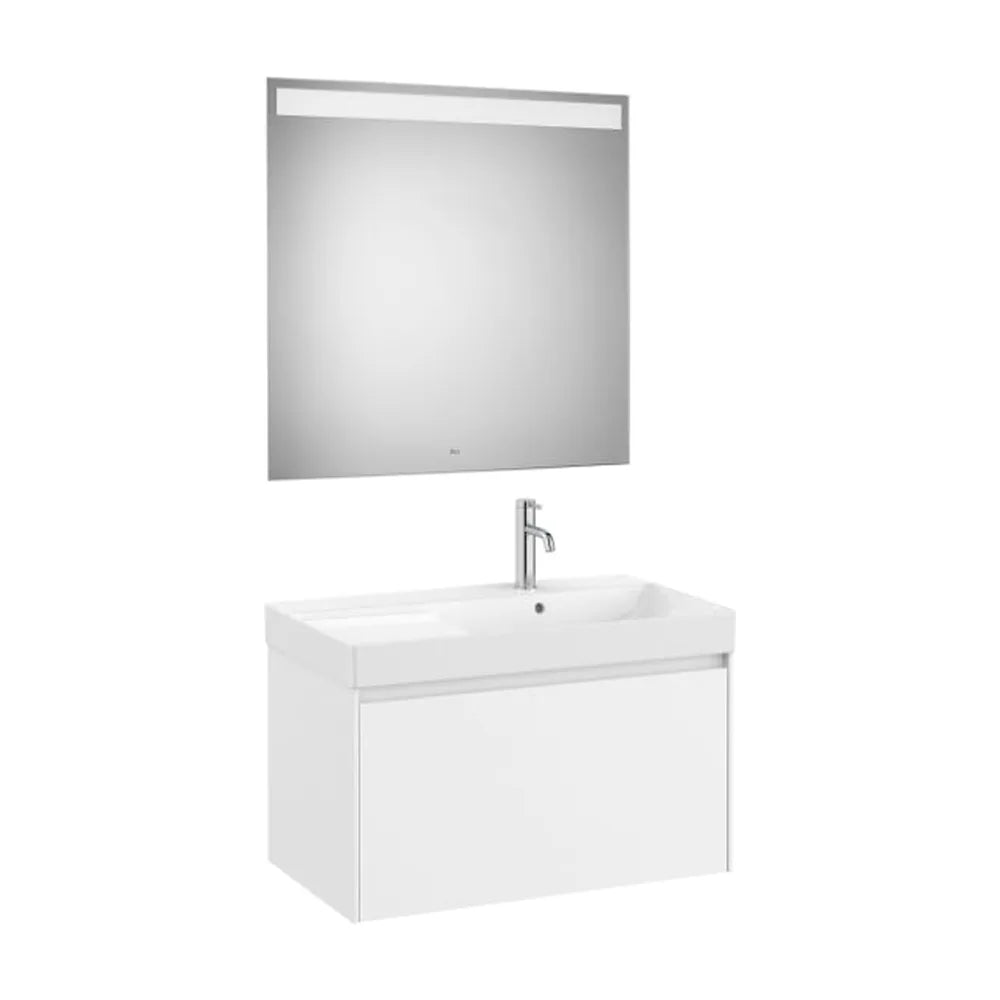 Conjunto de Baño a Derecha Ona de 80 cm Colección Unik Blanco Mate Roca - Vista 1