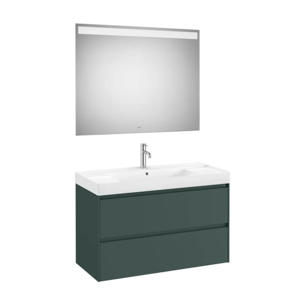 Conjunto de baño de 100 cm con un acabado en color verde montaña Unik Ella Ona Roca - Vista 1
