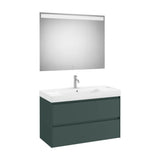 Conjunto de baño de 100 cm con un acabado en color verde montaña Unik Ella Ona Roca