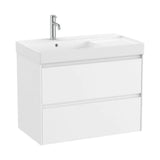 Bathroom Vanity Unit with Basin a la Izquierda y 2 Cajones Ona de 80 cm Colección Unik White Mate Roca