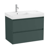 Bathroom Vanity Unit with Basin a la Izquierda y 2 Cajones Verde Montaña Ona de 80 cm Colección Unik Roca