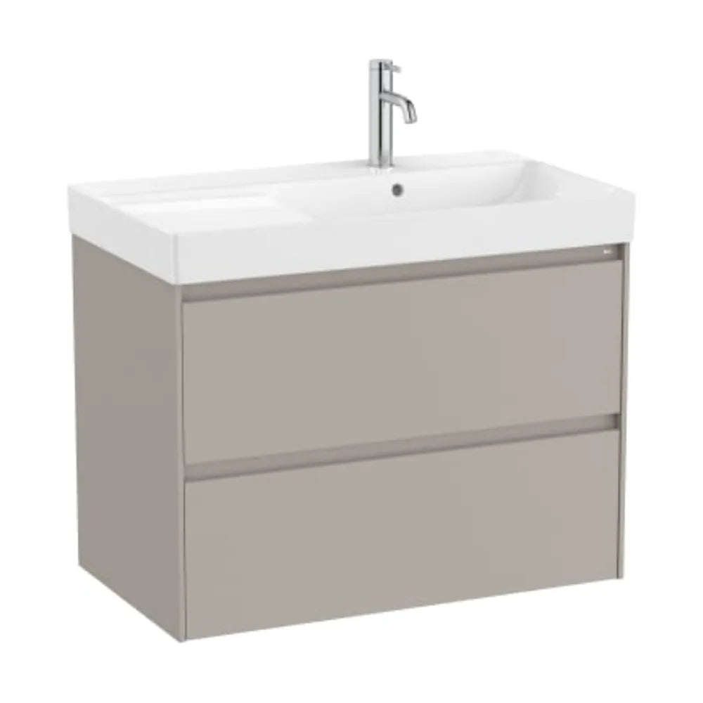 Mueble de Baño Lavabo a la Derecha y 2 Cajones Arena Mate Ona de 80 cm Colección Unik Roca - Vista 1