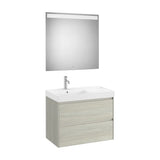 Ensemble de Salle de Bains Avec Plan Et Bac À Gauche de Couleur Chêne Clair Ona Unik 80 cm Roca